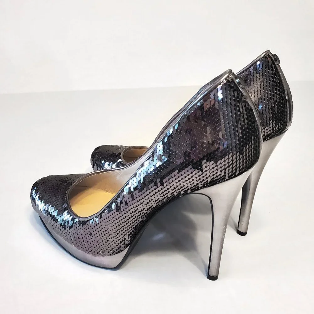 Michael Kors York Sequin Metallic Platform Pumps